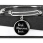 Best Mamma Ever with Black Circle Charm Bangle in Gold & Stainless Steel