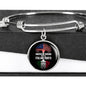 American Grown with Italian Roots Circle Charm Bangle in Gold & Stainless Steel
