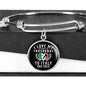 I Love My Husband to Italy and Back with Circle Charm Bangle in Gold & Stainless Steel