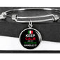Let the Italian Girl Handle It With Circle Charm Bangle in Gold & Stainless Steel