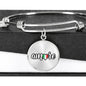 Amore with Transparent Circle Charm Bangle in Gold & Stainless Steel