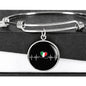 Italian Lifeline With Circle Charm Bangle in Gold & Stainless Steel