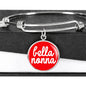 Bella Nonna With Red Circle Charm Bangle in Gold & Stainless Steel