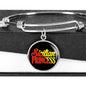 Sicilian Princess With Circle Charm Bangle in Gold & Stainless Steel