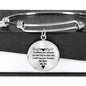 I Will Love You Forever with Transparent Circle Charm Bangle in Gold & Stainless Steel