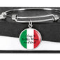 I Love U to the Moon and Back with Circle Charm Bangle in Gold & Stainless Steel