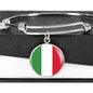 Italian Flag Circle Bangle in Gold & Stainless Steel