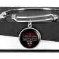 I Will Love You Forever in Red with Circle Charm Bangle in Gold & Stainless Steel