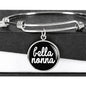 Bella Nonna With Black Circle Charm Bangle in Gold & Stainless Steel