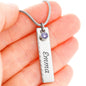 Birthstone Name Necklace + Message Card