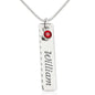 Birthstone Name Necklace + Message Card