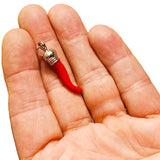 Italian Red Horn Pendant - Silver Cornicello Good Luck Pendant