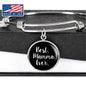Best Mamma Ever with Black Circle Charm Bangle in Gold & Stainless Steel
