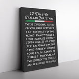 12 Days of Italian Christmas Portrait Canvas Wall Art