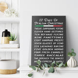 12 Days of Italian Christmas Portrait Canvas Wall Art