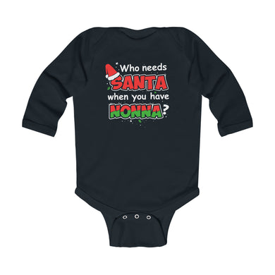 Santa Nonna Long Sleeve Baby Onesie - PFY