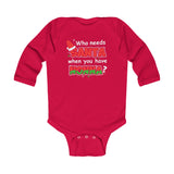 Santa Nonna Long Sleeve Baby Onesie - PFY