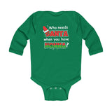 Santa Nonna Long Sleeve Baby Onesie - PFY