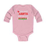 Santa Nonna Long Sleeve Baby Onesie - PFY