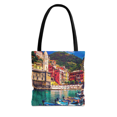 Cinque Terre Tote Bag | Beach Lover's Accessory, Eco-Friendly Shopping, Colorful Travel Bag, Artful Everyday Tote, Summer Gift Idea Italy