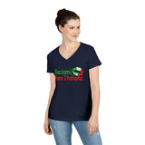 Kiss Me I'm Italian II Shirt - Italian Pride V-Neck T-Shirt, Baciami Sono Italiana Tee, Women's Casual Top, Gifts for Italian Heritage, Italy Shirt, Summer Outfit