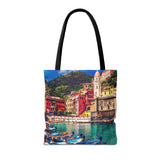 Cinque Terre Tote Bag | Beach Lover's Accessory, Eco-Friendly Shopping, Colorful Travel Bag, Artful Everyday Tote, Summer Gift Idea Italy