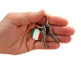 Italian Flag Circle Keychain in Silver - SALE