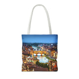 Florence II Cityscape Tote Bag — Ponte Vecchio Nightscape All-Over Print