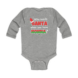 Santa Nonna Long Sleeve Baby Onesie - PFY