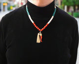 Italy Themed Gold Stone Beaded Necklace