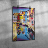 Burano Italy Art Poster Painting 12" x 18"