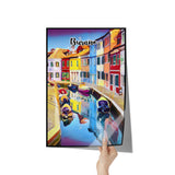 Burano Italy Art Poster Painting 12" x 18"