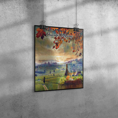 Chianti Tuscany Italy Art Poster Painting 11