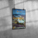 Florence Italy Art Poster Painting 8" x 12"
