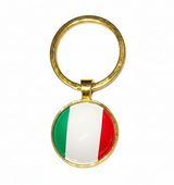 Keychain with Italian flag design on a white background