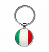 Italian Flag Circle Keychain in Silver - SALE