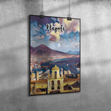 Napoli Italy Art Poster Painting 12" x 18"