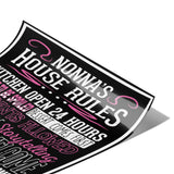 Nonna's House Rules Poster 20" x 30"