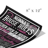 Nonna's House Rules Poster