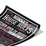 Nonna's House Rules Poster 8" x 12"