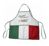 Apron with Italian flag design and text on a white background