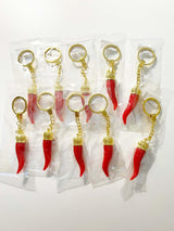 Red Horn Keychain in Gold in pack of 10