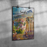 Sicily Italy Art Poster Painting 12" x 18"