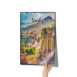Sicily Italy Art Poster Painting 12" x 18"