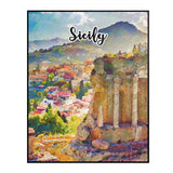 Sicily Italy Art Poster Painting 16" x 20"
