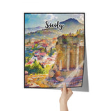 Sicily Italy Art Poster Painting 16" x 20"