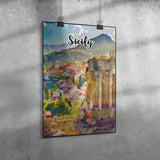 Sicily Italy Art Poster Painting 20" x 30"