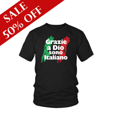 Thank God I'm Italian Shirt - BLACK 3XL - SALE
