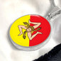 Sicilian Flag With Circle Pendant Necklace