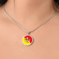 Sicilian Flag With Circle Pendant Necklace